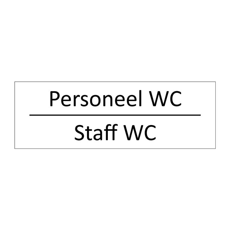 Personeel WC - Staff WC & Personeel WC - Staff WC & Personeel WC - Staff WC