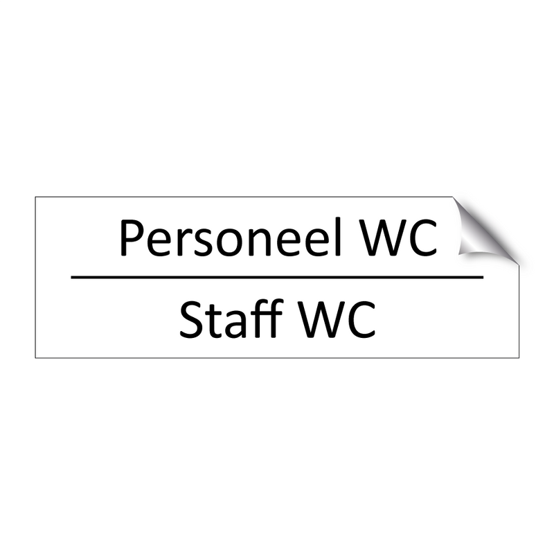 Personeel WC - Staff WC & Personeel WC - Staff WC & Personeel WC - Staff WC