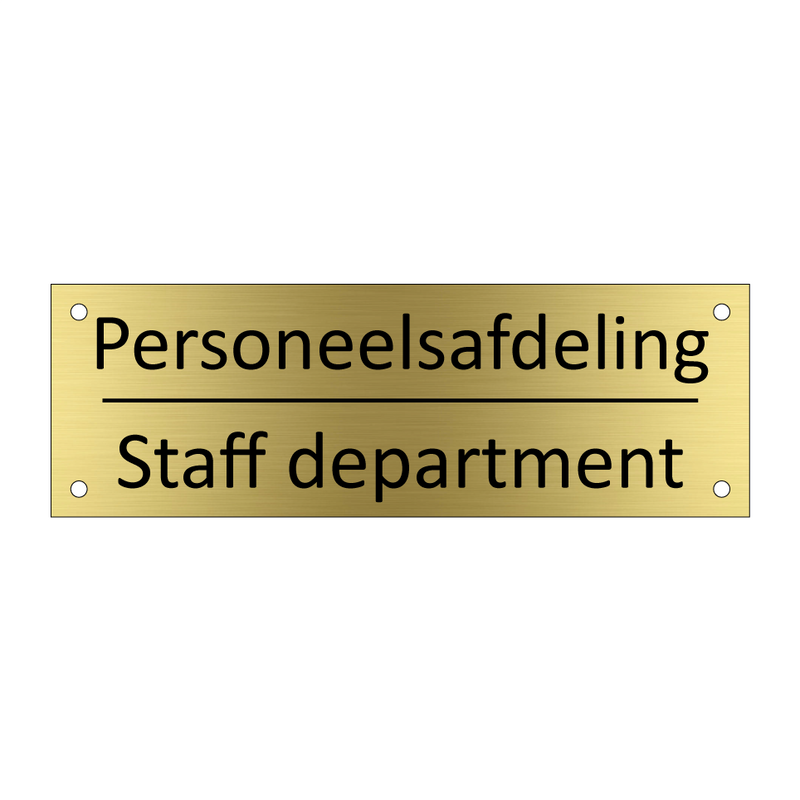 Personeelsafdeling - Staff department & Personeelsafdeling - Staff department