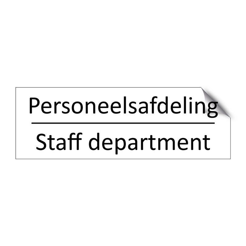 Personeelsafdeling - Staff department & Personeelsafdeling - Staff department