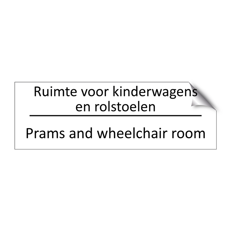 Ruimte voor kinderwagens en rolstoelen - Prams and wheelchair room