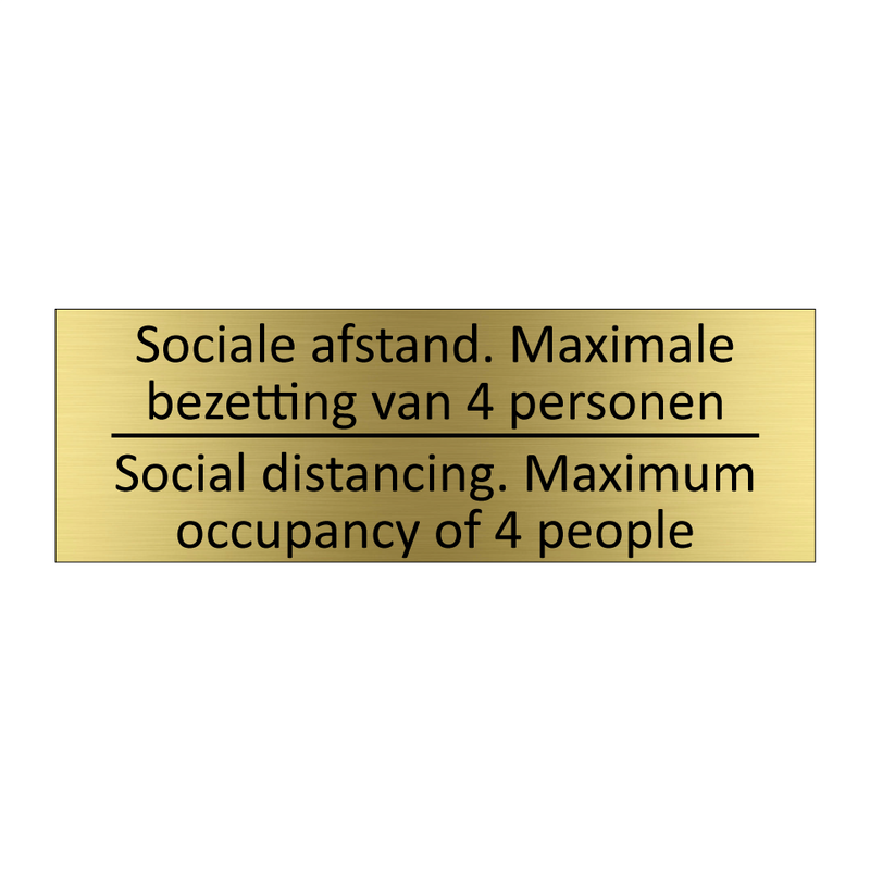 Sociale afstand. Maximale bezetting van 4 personen /…/