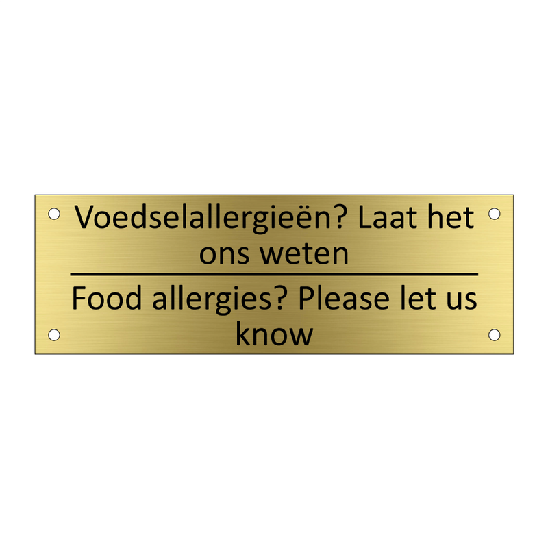 Voedselallergieën? Laat het ons weten /…/ & Voedselallergieën? Laat het ons weten /…/