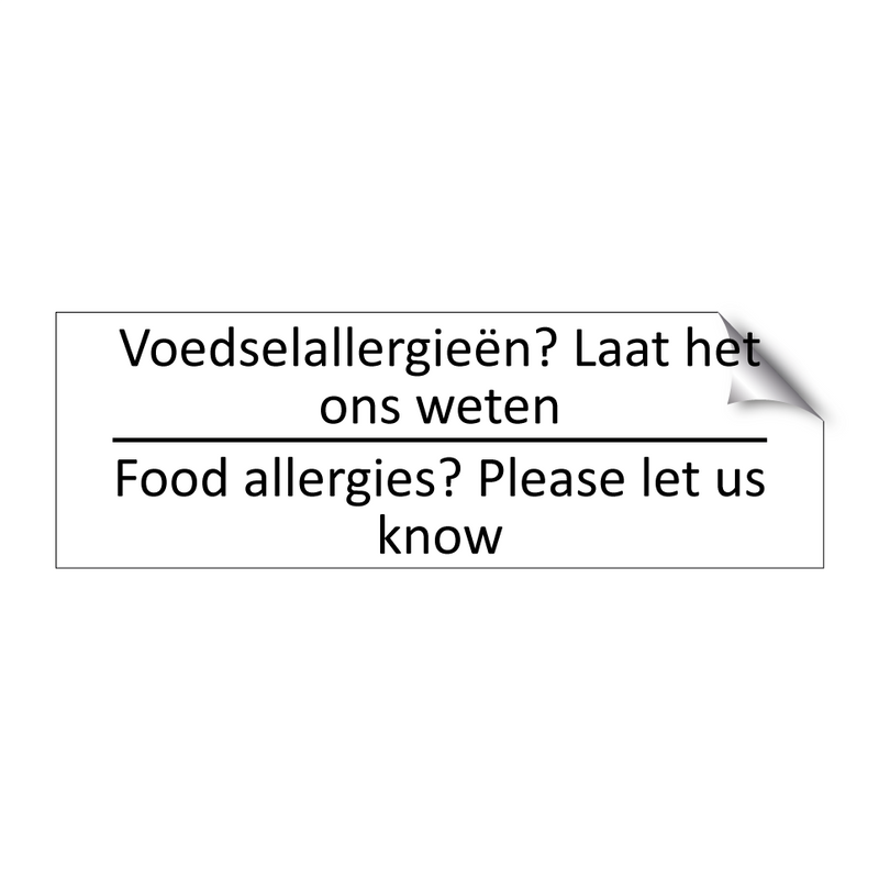 Voedselallergieën? Laat het ons weten /…/ & Voedselallergieën? Laat het ons weten /…/