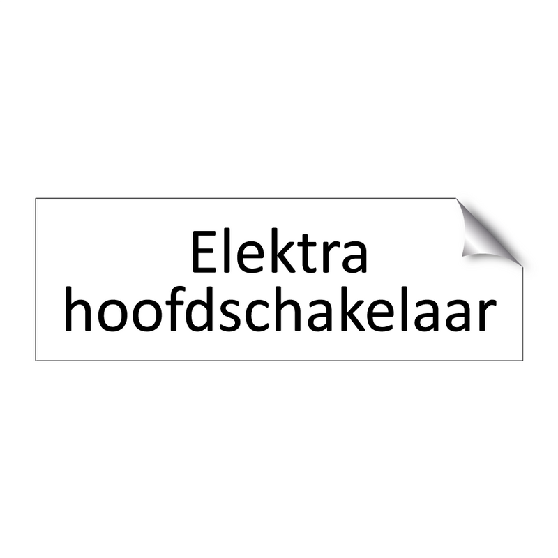 Elektra hoofdschakelaar & Elektra hoofdschakelaar & Elektra hoofdschakelaar